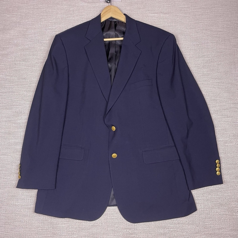 Brooks Brothers 346 Blazer Sports Coat 43R Mens Wool Navy VGUC - Picture 2 of 9